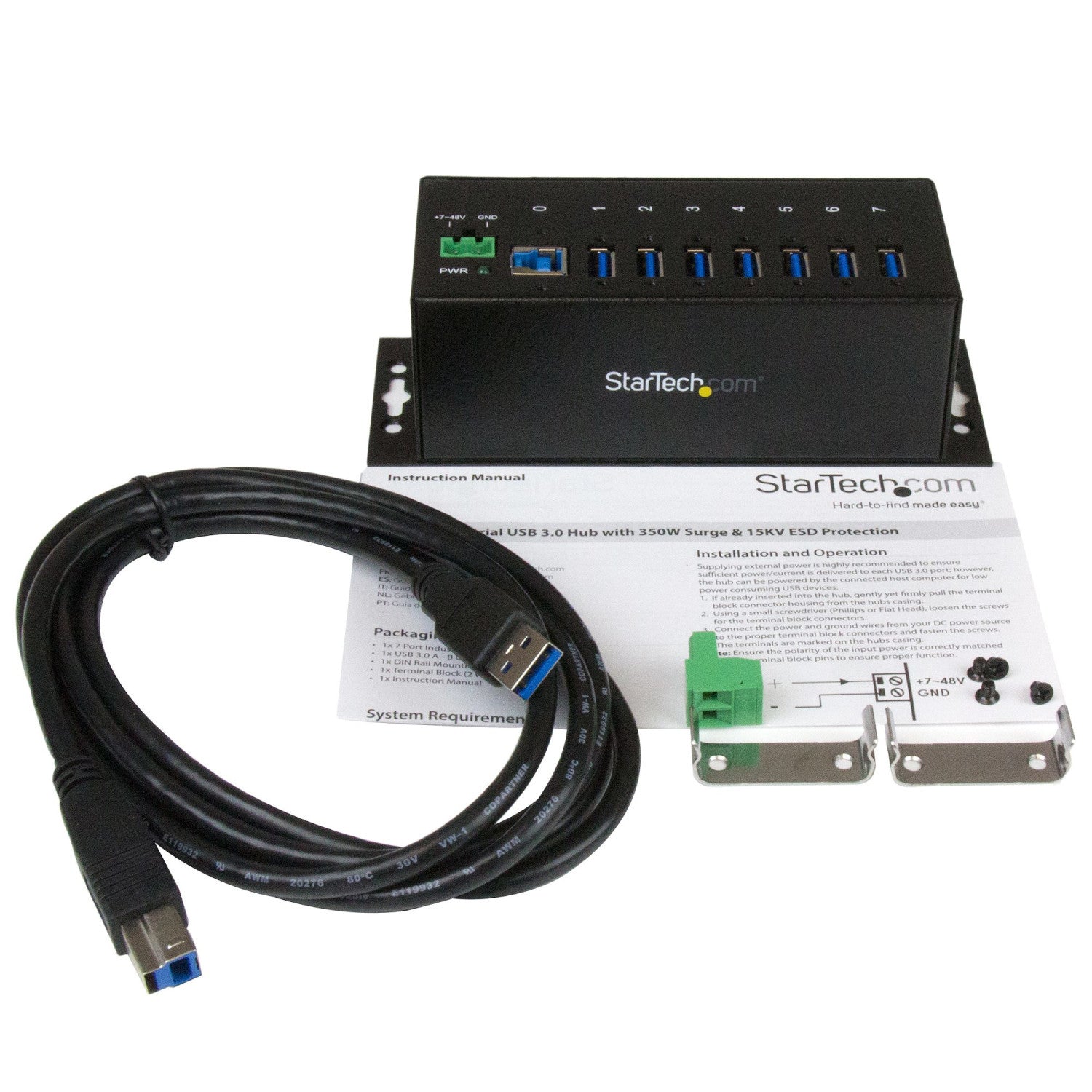 StarTech.com ST7300USBME hub di interfaccia USB 3.2 Gen 1 (3.1 Gen 1) Type-B 5000 Mbit/s Nero