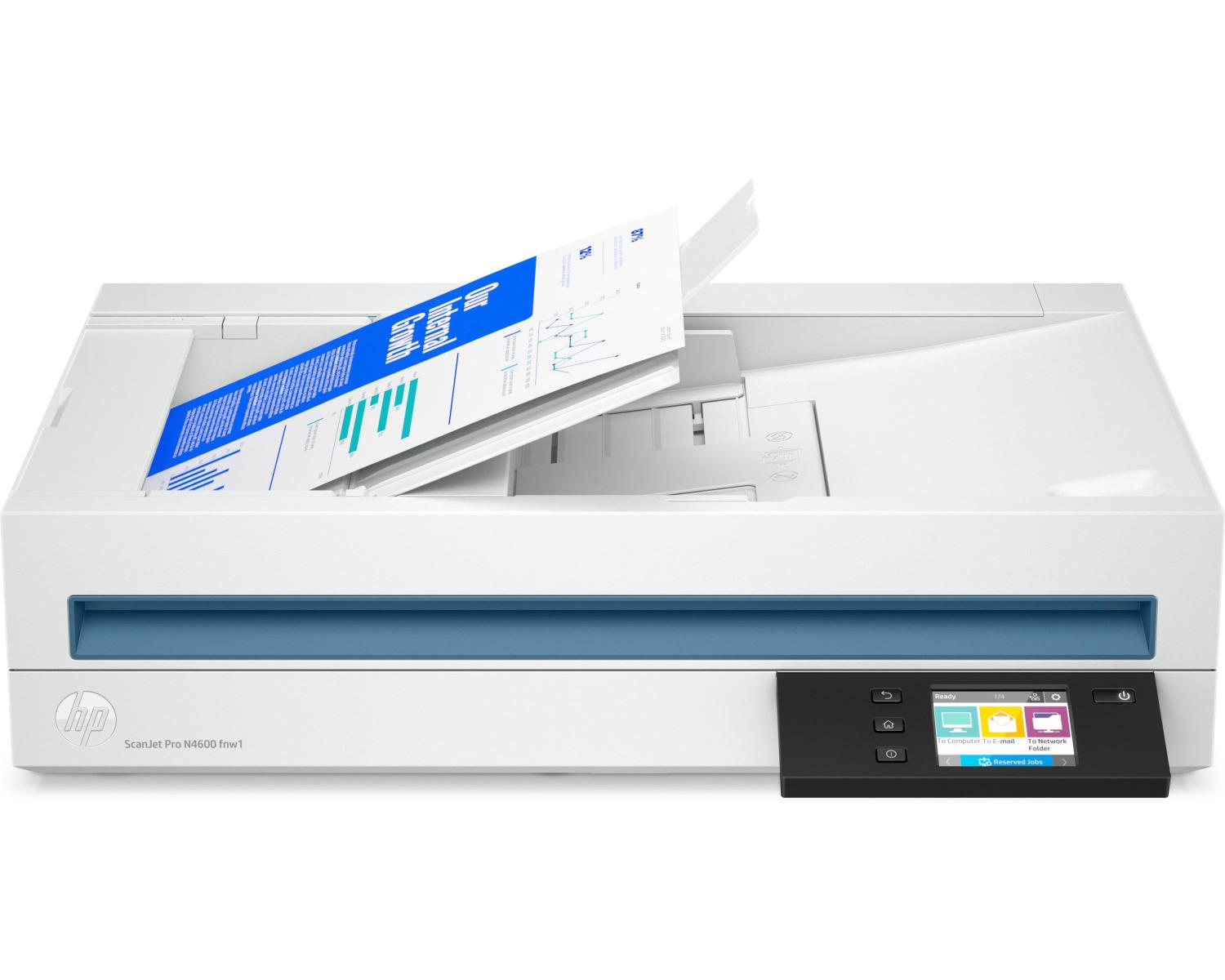 HP 20G07A Scanjet Pro N4600 fnw1 Scanner piano e ADF 1200x1200 DPI A5 Bianco