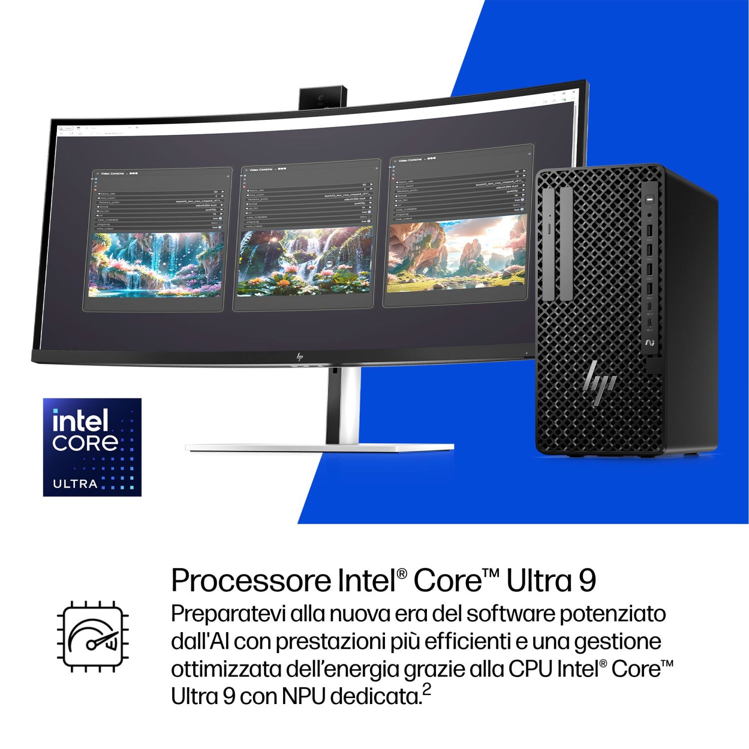 HP Z1 Tower G1i Desktop PC Wolf Pro Security Edition Intel Core Ultra 9 285 32 GB DDR5-SDRAM Windows 11 Pro Stazione di lavoro AI Workstation, AI PC