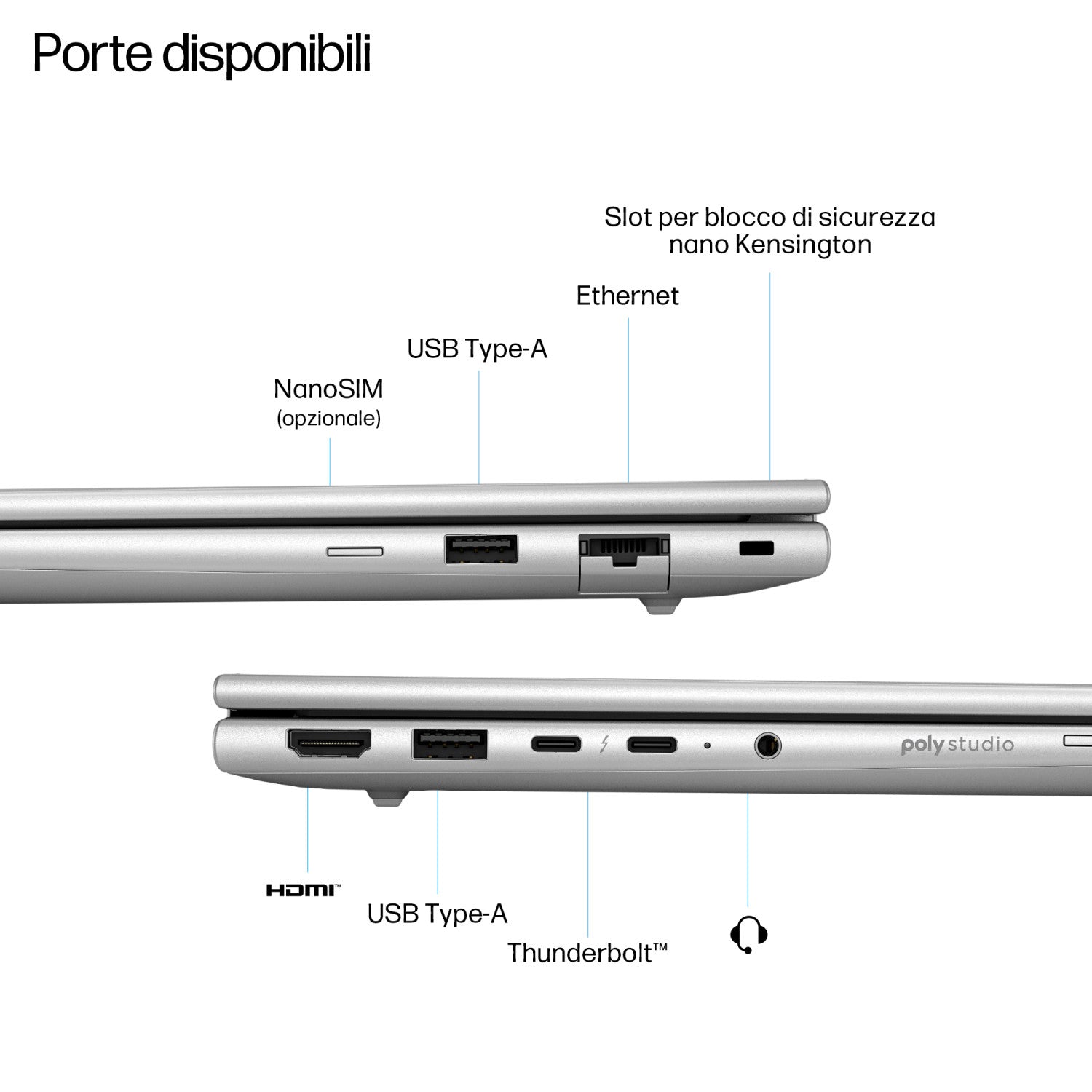HP EliteBook 6 G1i AI Intel Core Ultra 5 225U Computer portatile 35,6 cm (14") WUXGA 16 GB DDR5-SDRAM 512 GB SSD Wi-Fi 6E (802.11ax) Windows 11 Pro AI PC Argento
