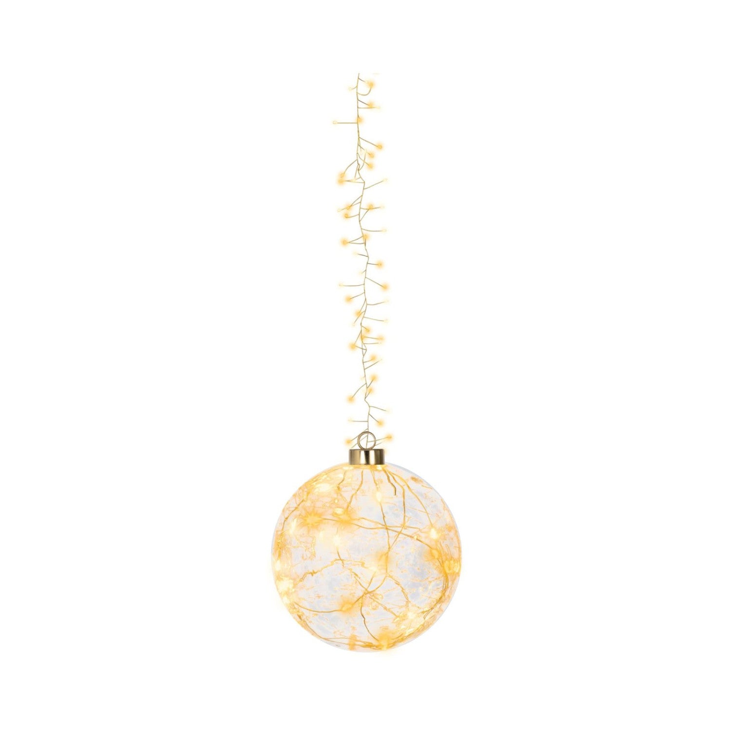 Lumineo Pendente Palla Luminosa Trasparente in Vetro 14 cm con LED
