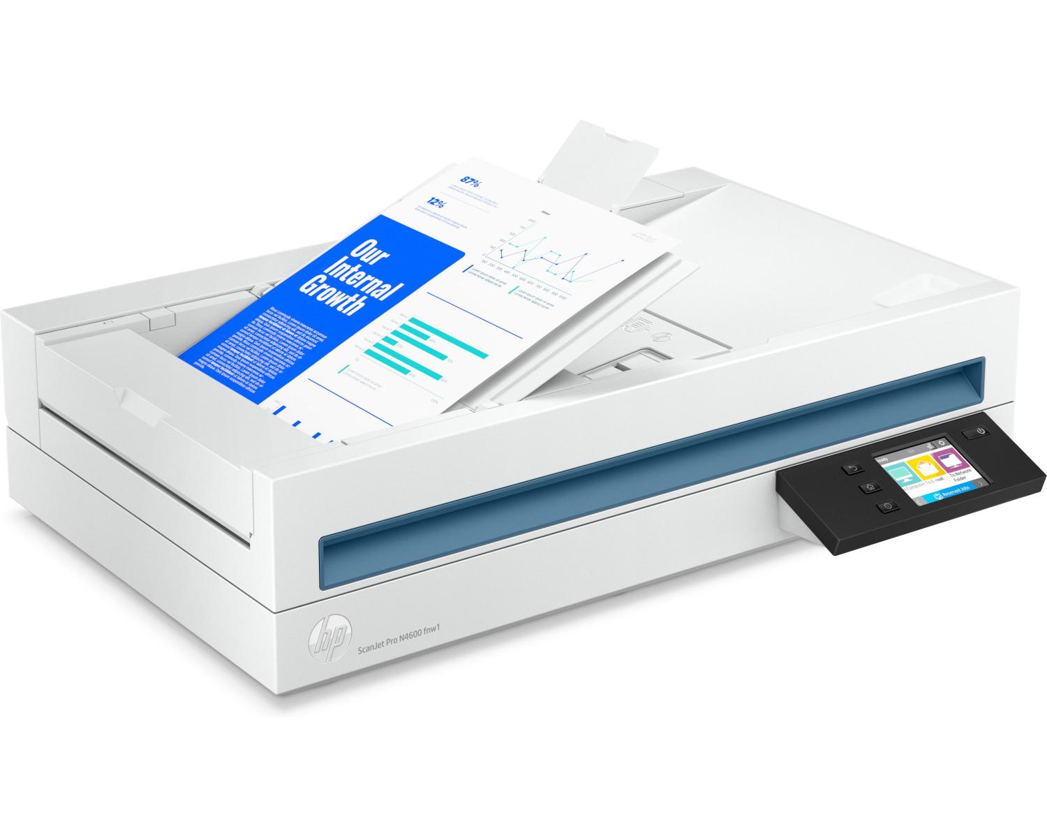 HP 20G07A Scanjet Pro N4600 fnw1 Scanner piano e ADF 1200x1200 DPI A5 Bianco