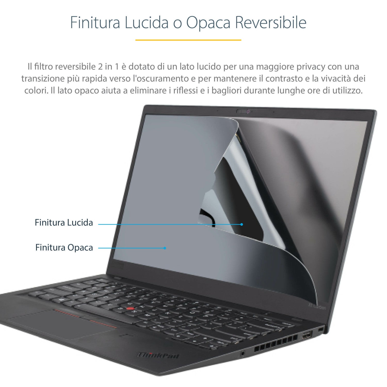 StarTech.com 133L-PRIVACY-SCREEN schermo anti-riflesso Filtro per la privacy senza bordi per display 33,8 cm (13.3")