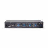 StarTech.com Switch KM a 4 porte con commutazione del mouse, switcher USB per tastiera/mouse, audio 3,5 mm/USB, Condivisione periferiche tra 4 PC, conforme a TAA