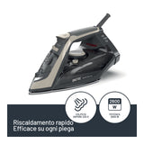 Imetec ZeroCalc Power - Ferro da Stiro da 2600W con Colpo di Vapore 220g,Piastra in Acciaio Satinato, Sistema Anticalcare, Leggero