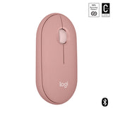 Logitech Pebble 2 M350s Mouse Ambidestro RF Senza Fili Bluetooth Ottico 4000 DPI Rosa