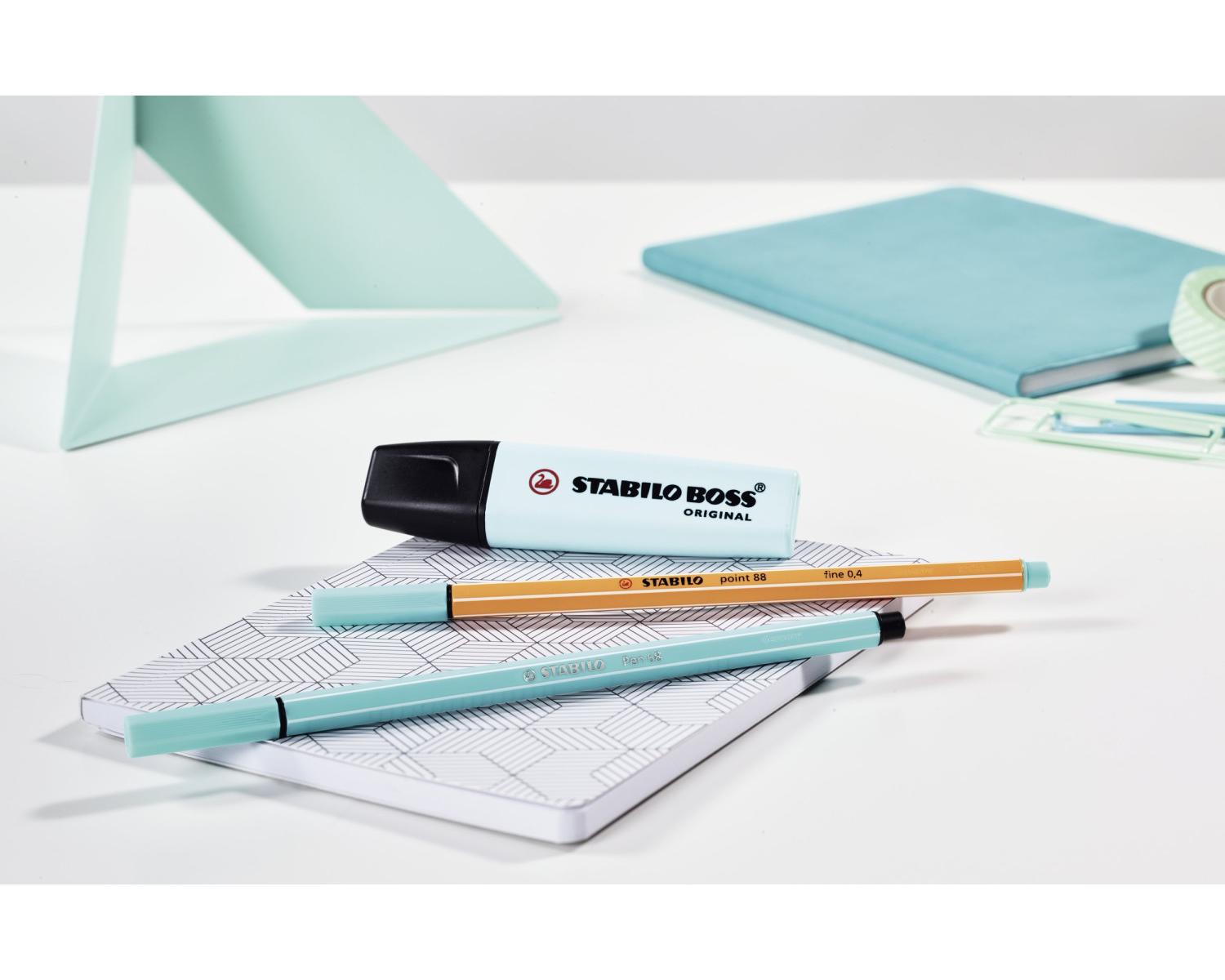 STABILO Boss Original Pastel evidenziatore 4 pz Punta smussata Lillà, Menta, Rosa, Turchese
