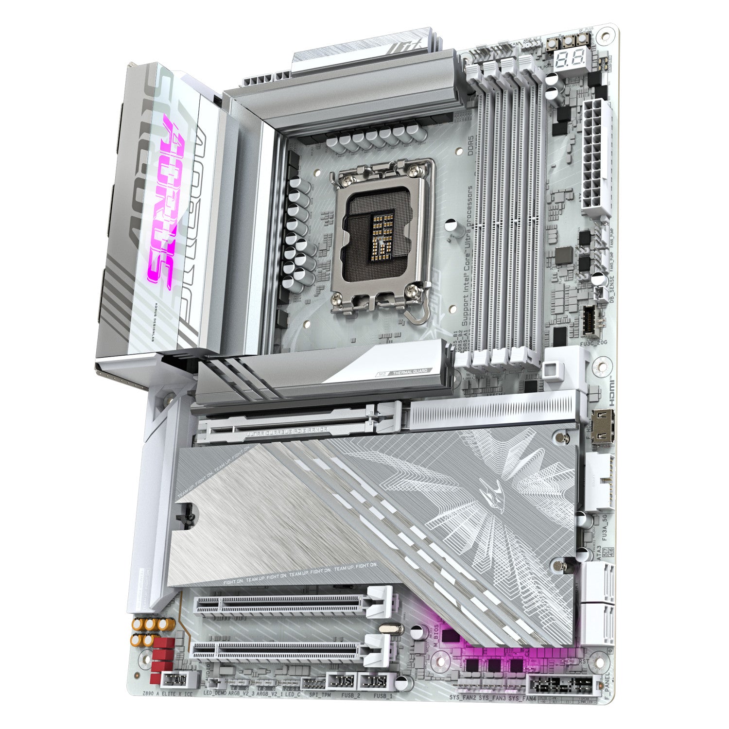 GIGABYTE Z890 AORUS ELITE X ICE Scheda Madre - Supporta CPU Intel Core Ultra (Serie 2), VRM a 16 1 2 fasi, fino a 9500MHz DDR5 (OC), 1xPCIe 5.0 4xPCIe 4.0, Wi-Fi 7, LAN 2.5GbE, Thunderbolt 4