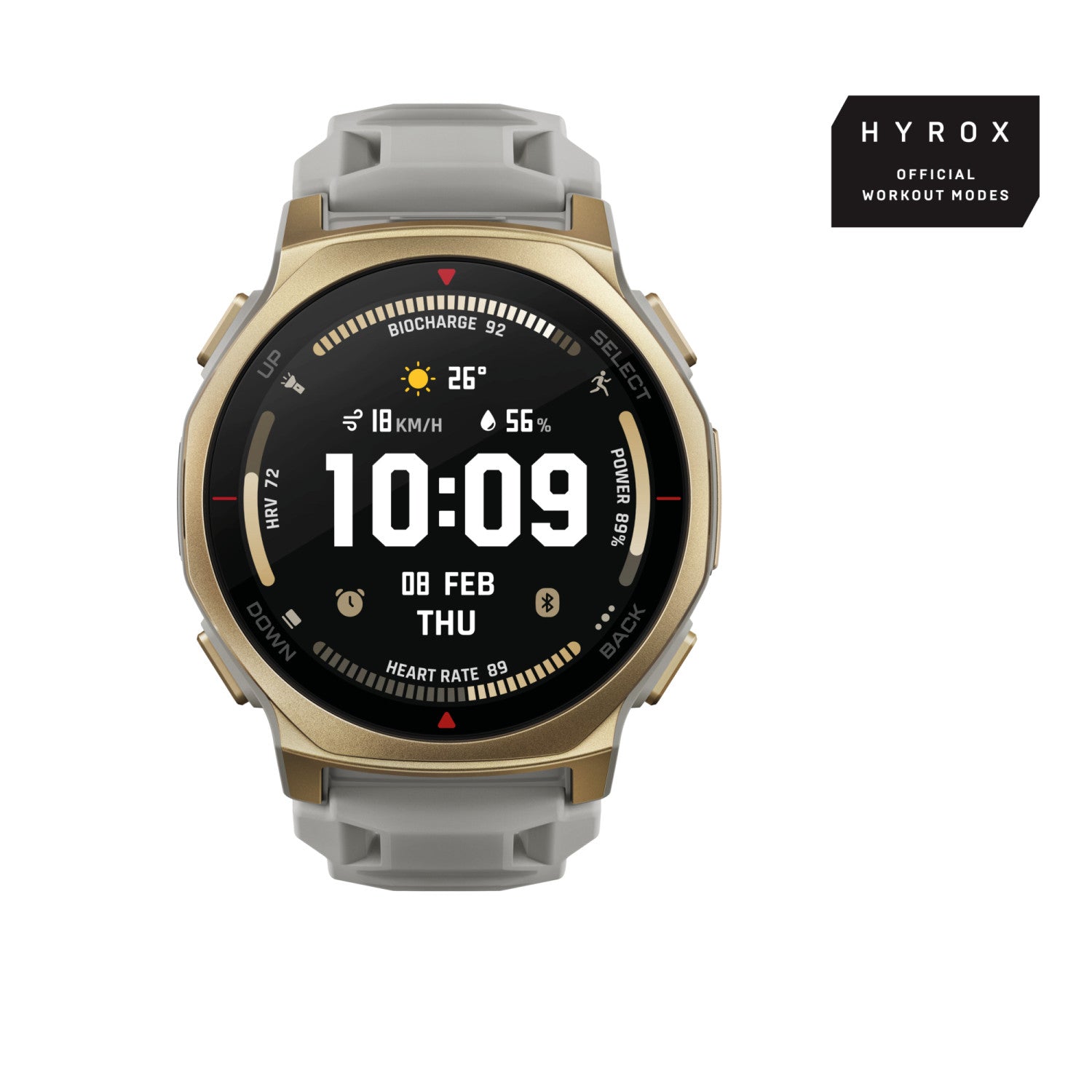 Amazfit T-rex 3 Pro 3,35 cm (1.32") AMOLED 44 mm Digitale 466 x 466 Pixel Touch screen Oro Wi-Fi GPS (satellitare)