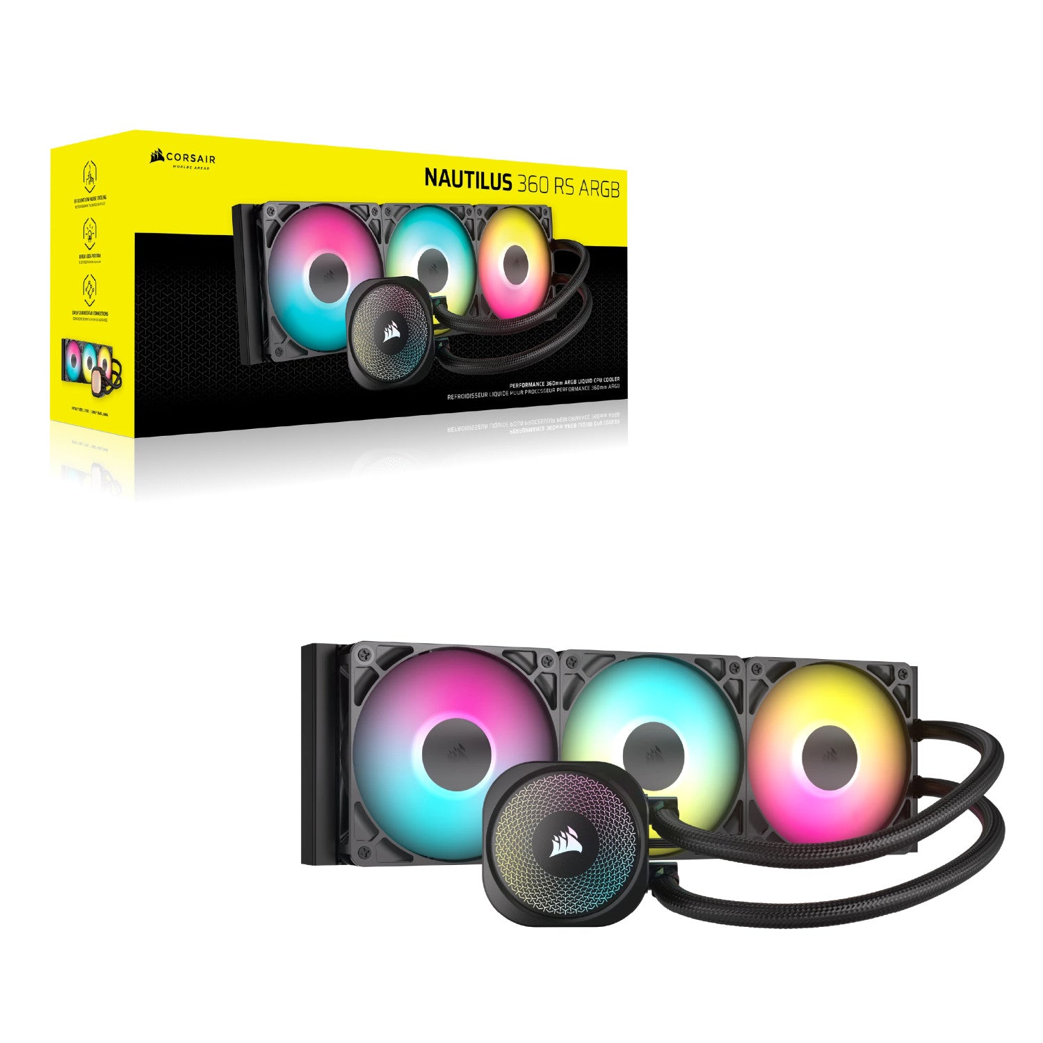 Corsair NAUTILUS 360 RS ARGB Processore Raffreddatore d'aria Nero