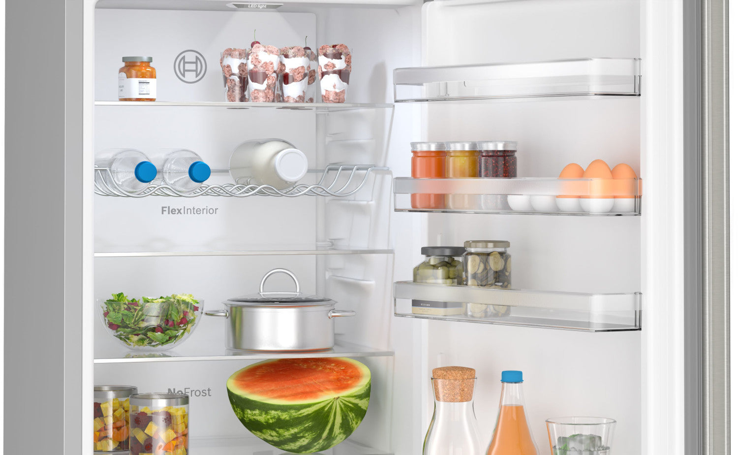 Bosch Serie 4 KGN392I1F , Frigorifero combinato da libera installazione, 203 x 60 cm, Acciaio spazzolato anti-impronta Classe A