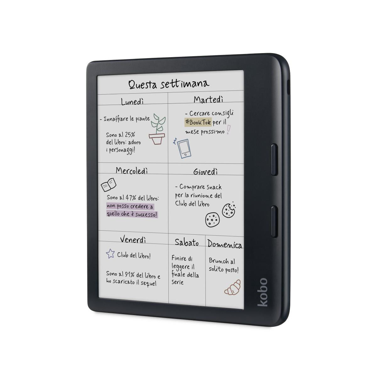 Pacchetto Kobo Libra Colour E-reader Schermo a colori da 7 pollici e Kobo Stylus 2