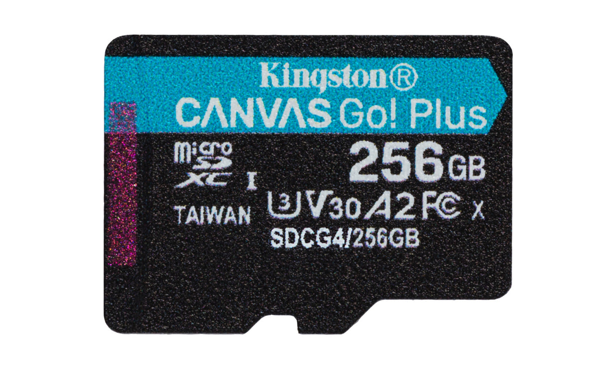 Kingston Technology 256 GB microSDXC Canvas Go Plus Gen4 200R A2 U3 Confezione singola senza ADP