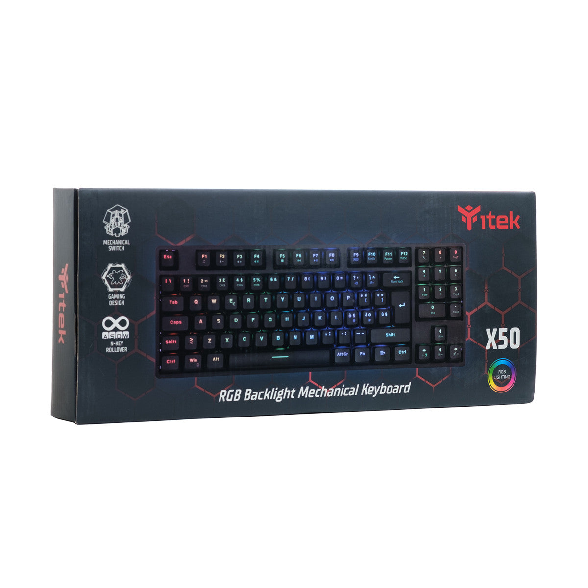 itek X50 tastiera Gaming USB Italiano Nero