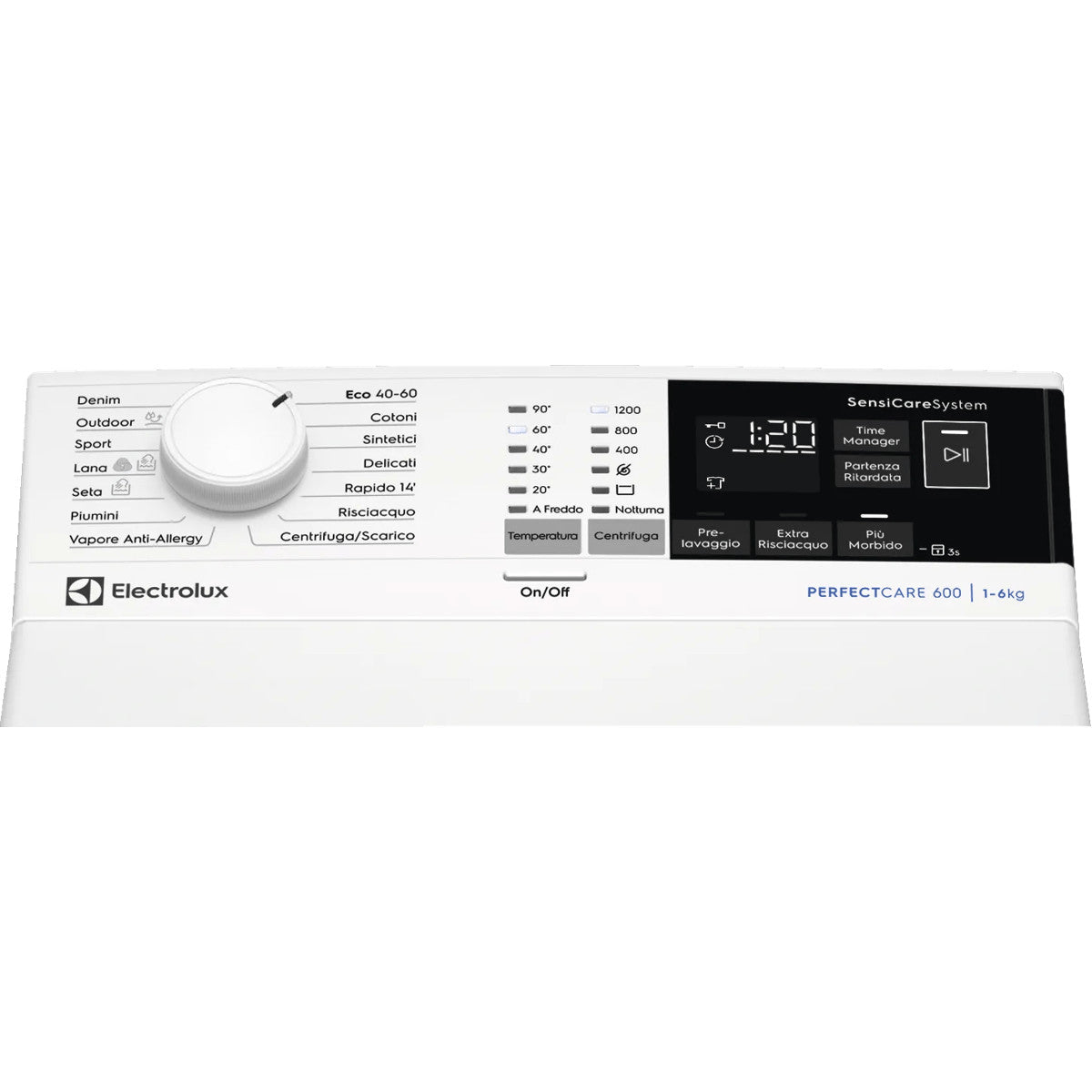 Electrolux EW6T46KB lavatrice Caricamento dall'alto 6 kg 1200 Giri/min Bianco
