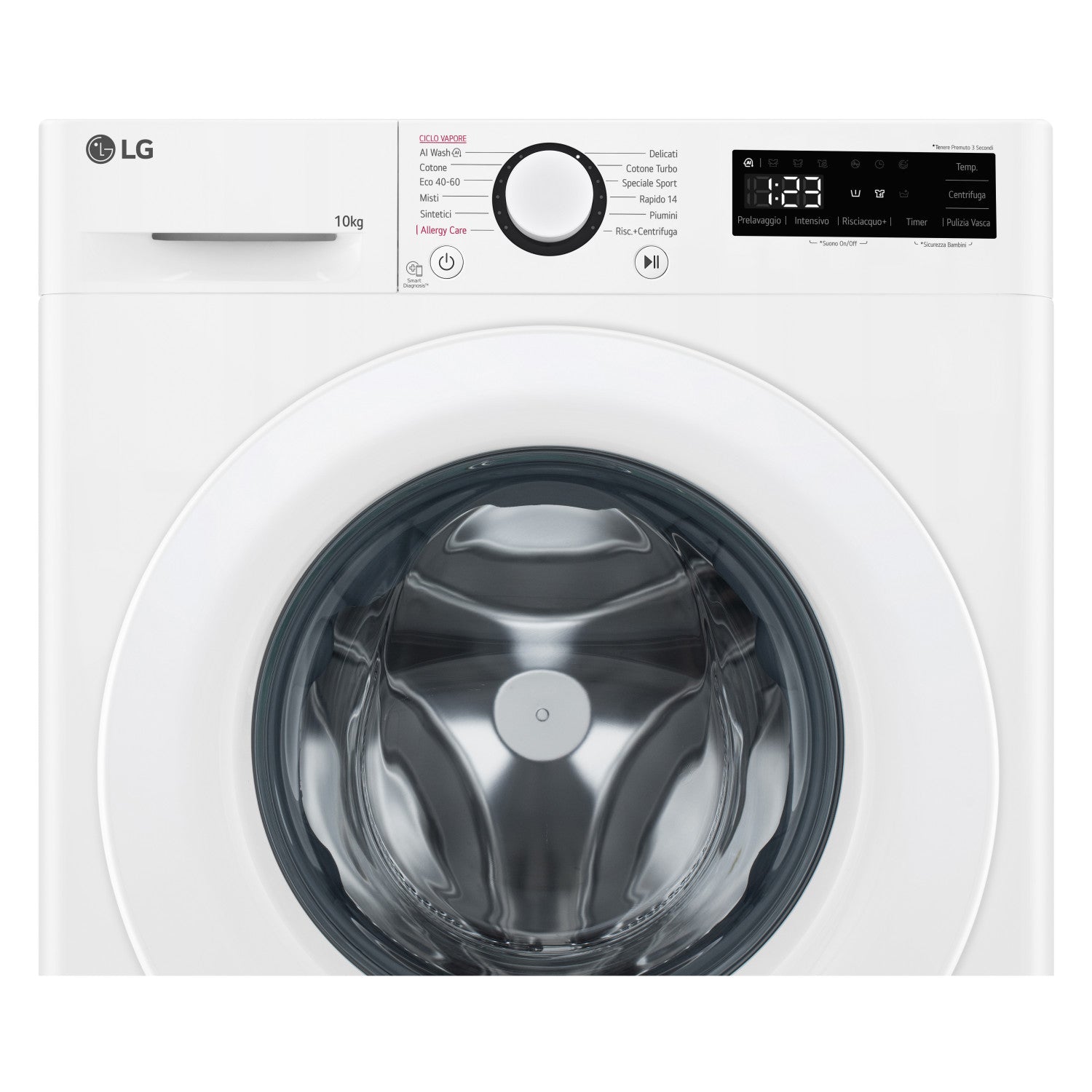 LG F4R3010NSWW Lavatrice 10kg AI DD Classe A 1400 giri Lavaggio a Vapore Bianco