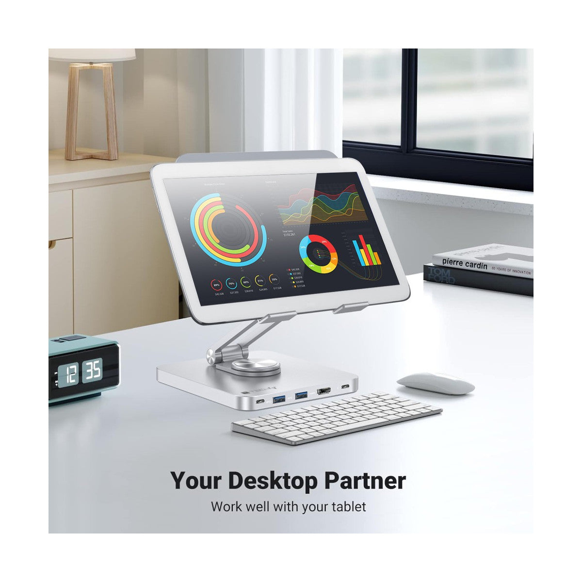 Techly Supporto per Tablet Hub Docking Station USB-C 8 in 1