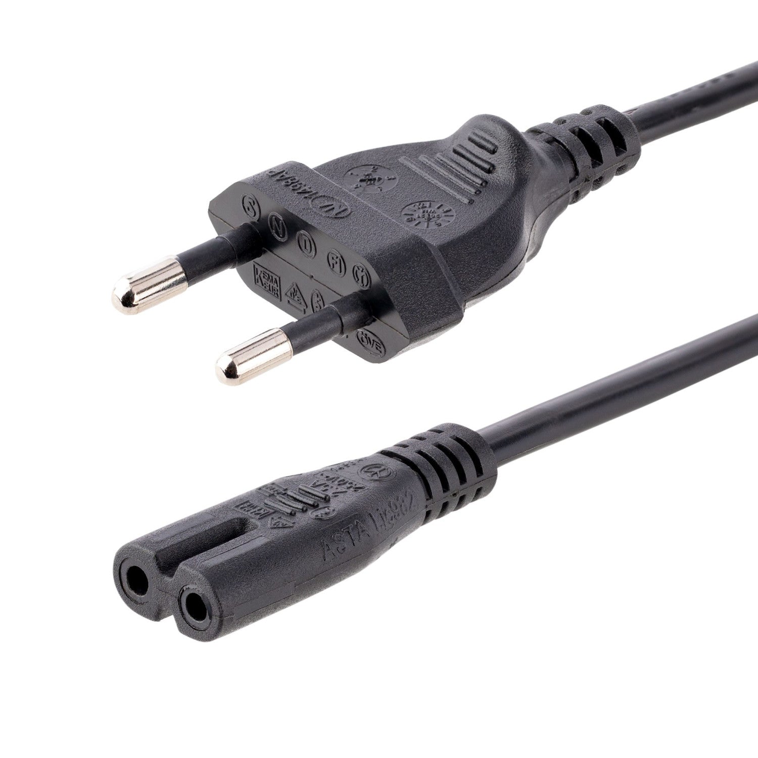 StarTech.com Cavo di Alimentazione CA da 2m, Spina EuroPlug a C7, 2.5A-250V, 18AWG, Cavo Elettrico di Ricambio con spina italiana per Notebook / Stampanti/Monitor/Laptop, Cavo alimentazione bipolare