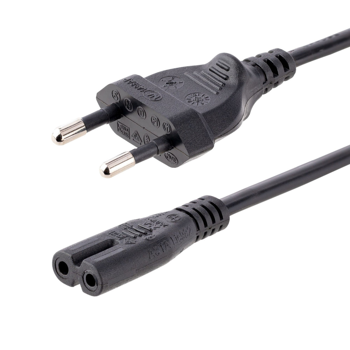 StarTech.com Cavo di Alimentazione CA da 2m, Spina EuroPlug a C7, 2.5A-250V, 18AWG, Cavo Elettrico di Ricambio con spina italiana per Notebook / Stampanti/Monitor/Laptop, Cavo alimentazione bipolare