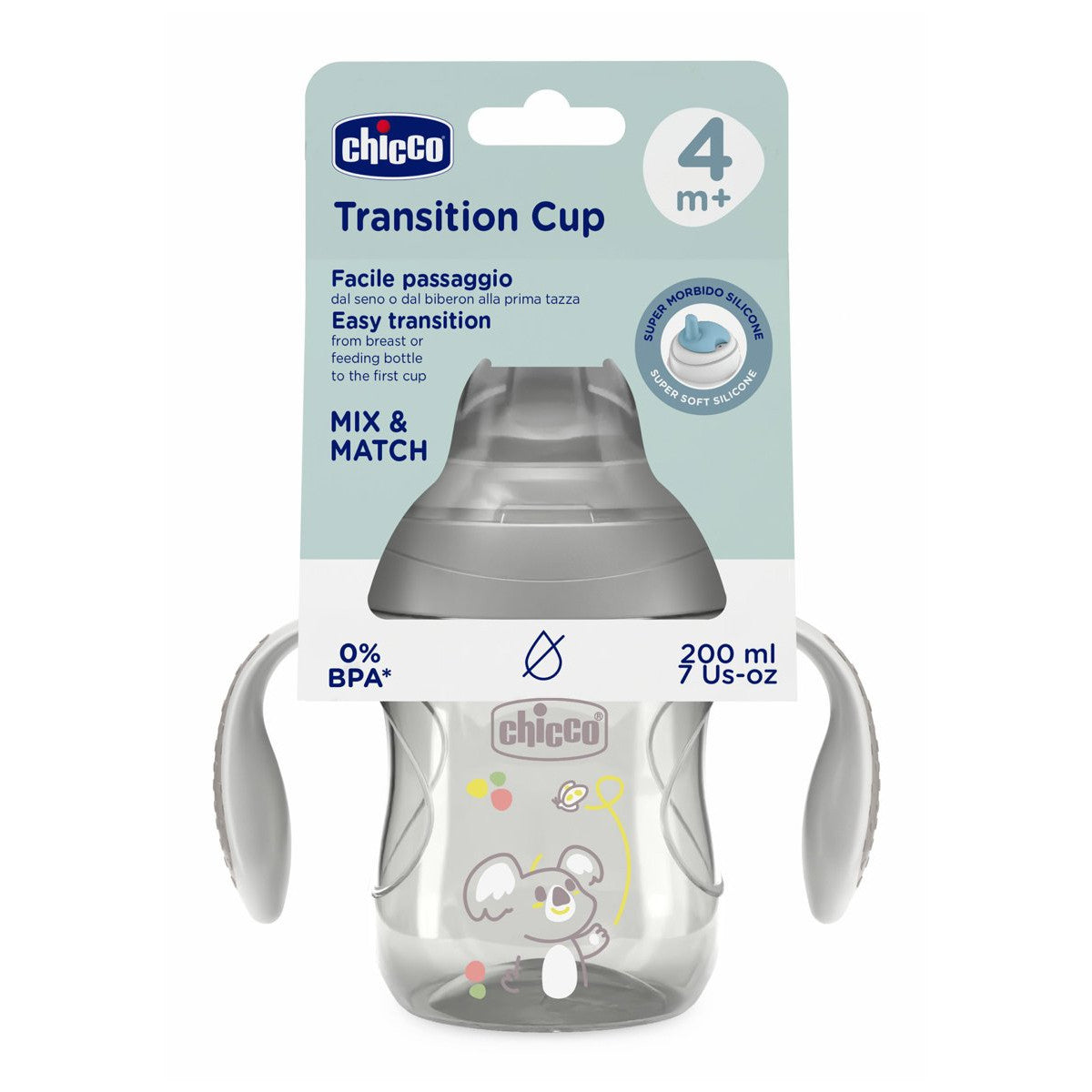 Chicco 00006911350000 biberon 200 ml Grigio