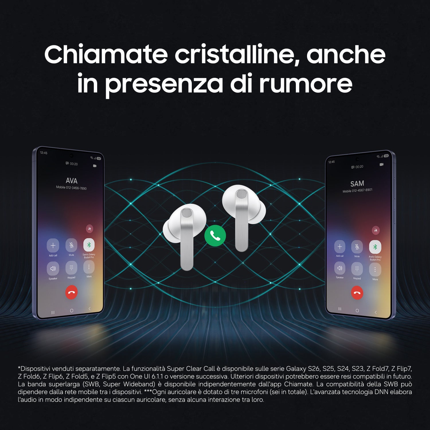 Samsung Galaxy Buds4 Pro, White, Corpo in metallo, Altoparlante a 2 vie e doppio amplificatore, Chiamate cristalline, Audio a 360 , ANC migliorata, Controllo adattivo del rumore, Connessione senza interruzioni e One UI, AI pronto ai comandi vocali