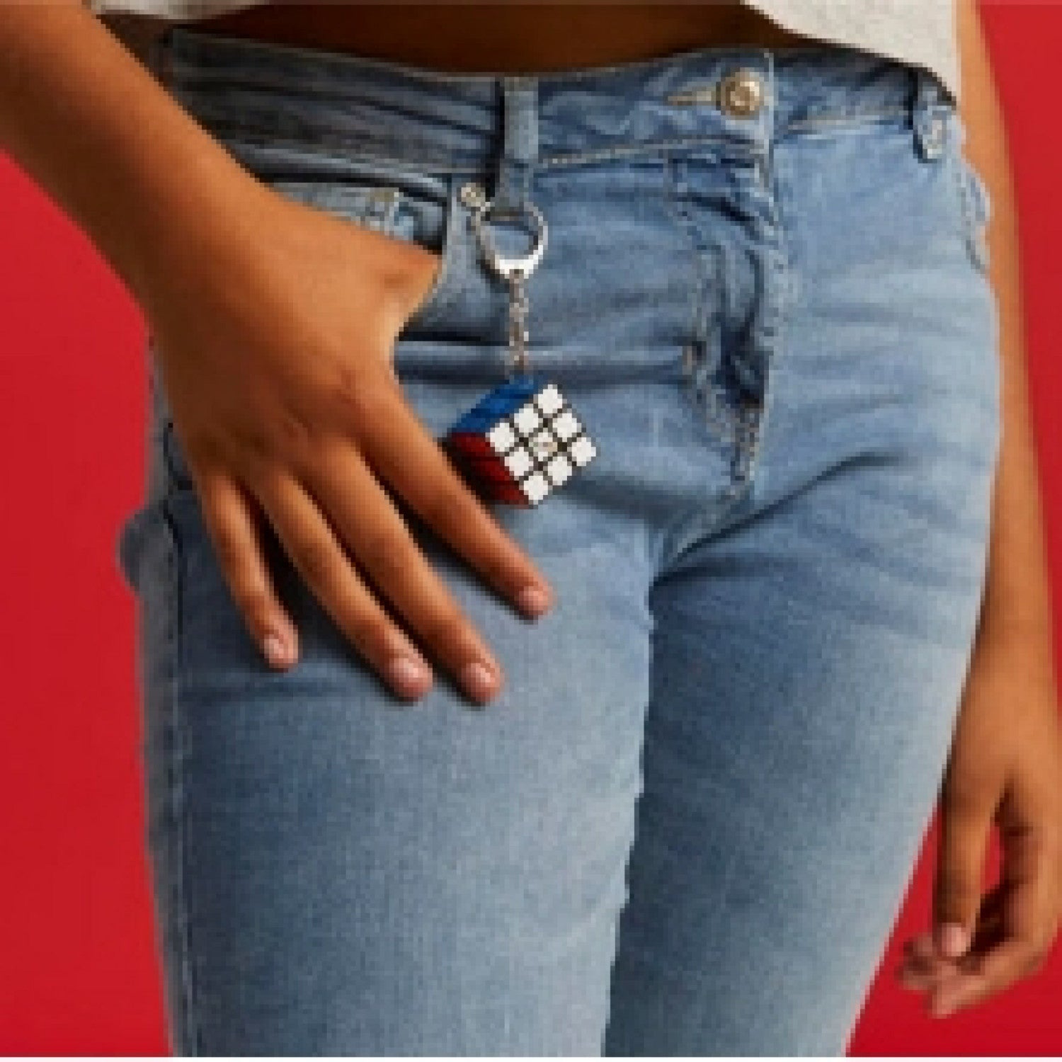 Rubik's, Spin Master, Il Cubo 3x3 Originale, Edizione in Miniatura. Accessorio Portachiavi con cubo 3x3 funzionante, per Bambini dagli 8 , Rompicapo Professionale a Combinazione di Colori.