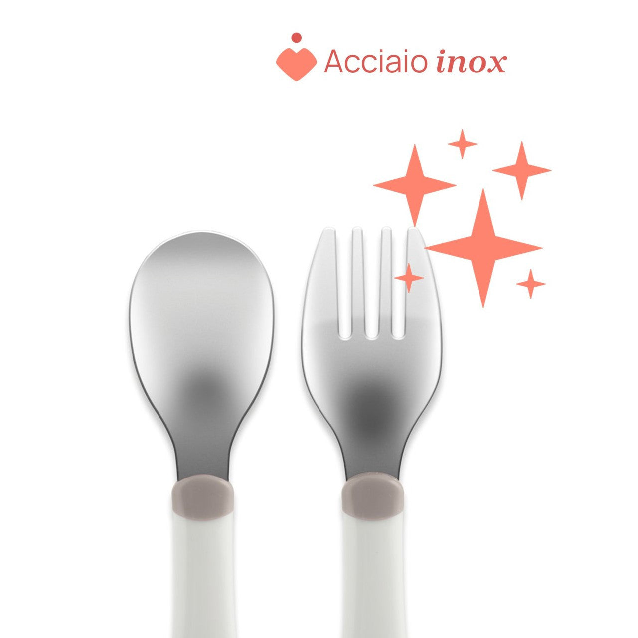 Chicco 00016102150000 posata per bambino Set di posate per bambini Rosa Acciaio inox