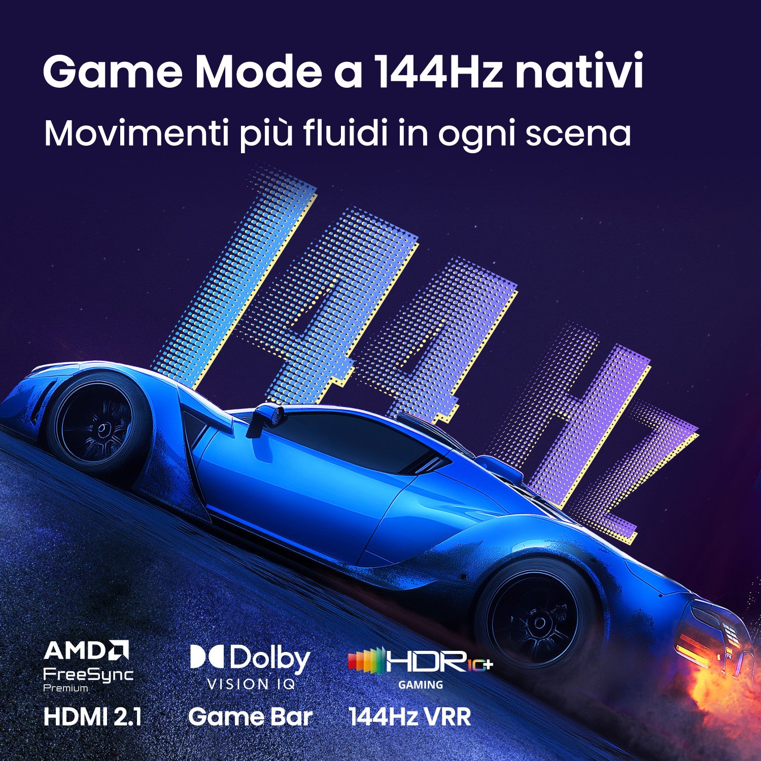 Hisense Smart TV QLED 144Hz 85pollici 4K 85Q7S PRO, Audio Dolby Atmos, VIDAA OS con 1000 APP, Dolby Vision IQ, HDR 10 , Native 144Hz Game Mode, AirPlay2, Alexa Built-in, lativù 4K