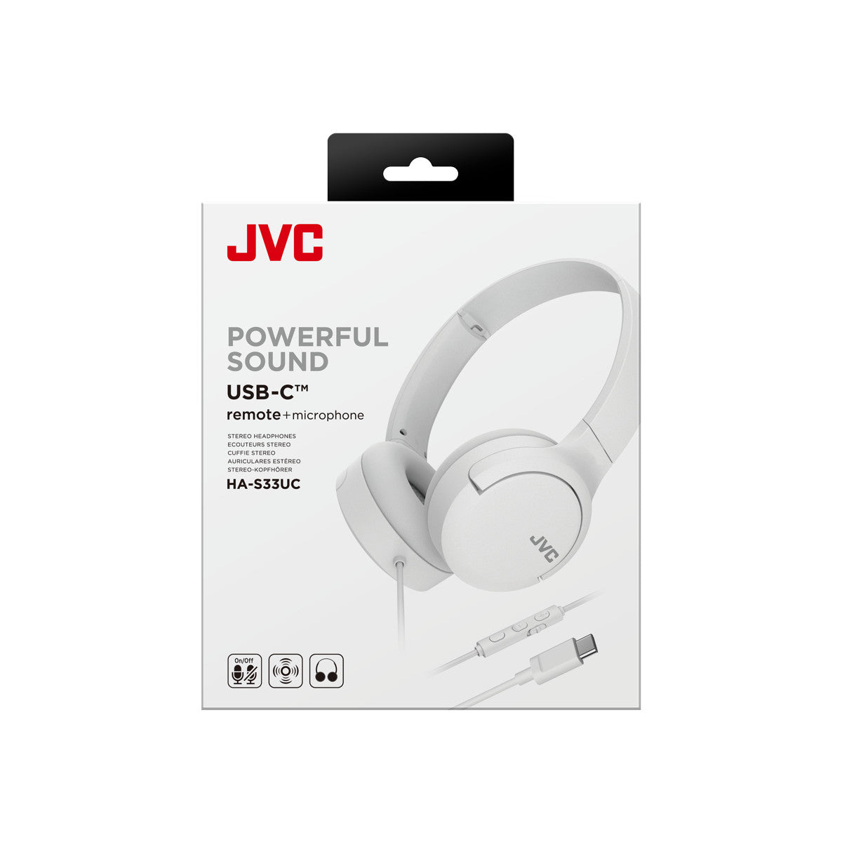 JVC HA-S33UC Auricolare Cablato A Padiglione Musica e Chiamate USB tipo-C Bianco