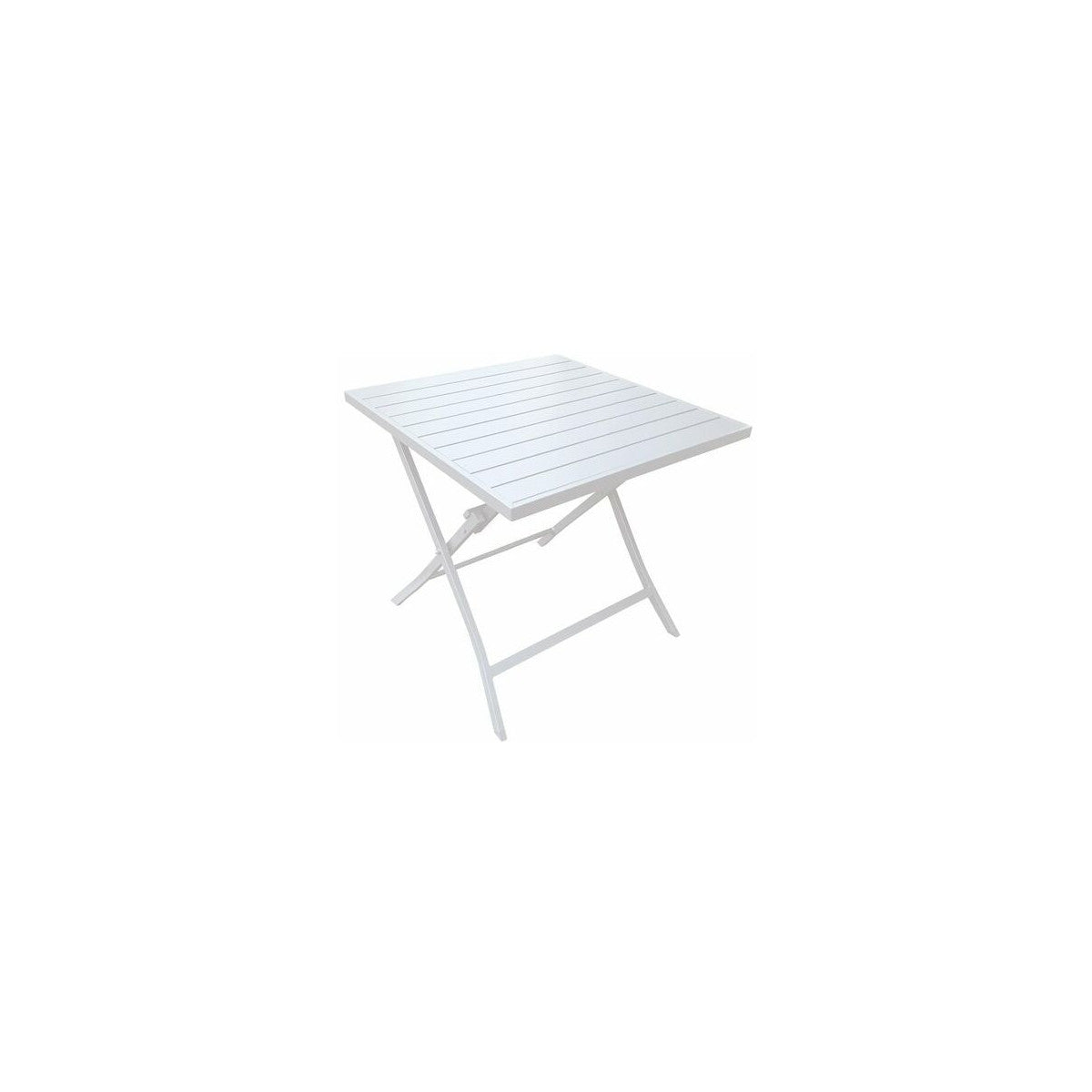 Amicasa Tavolo Sibari Alluminio Pieghevole 77x77 Cm Bianco
