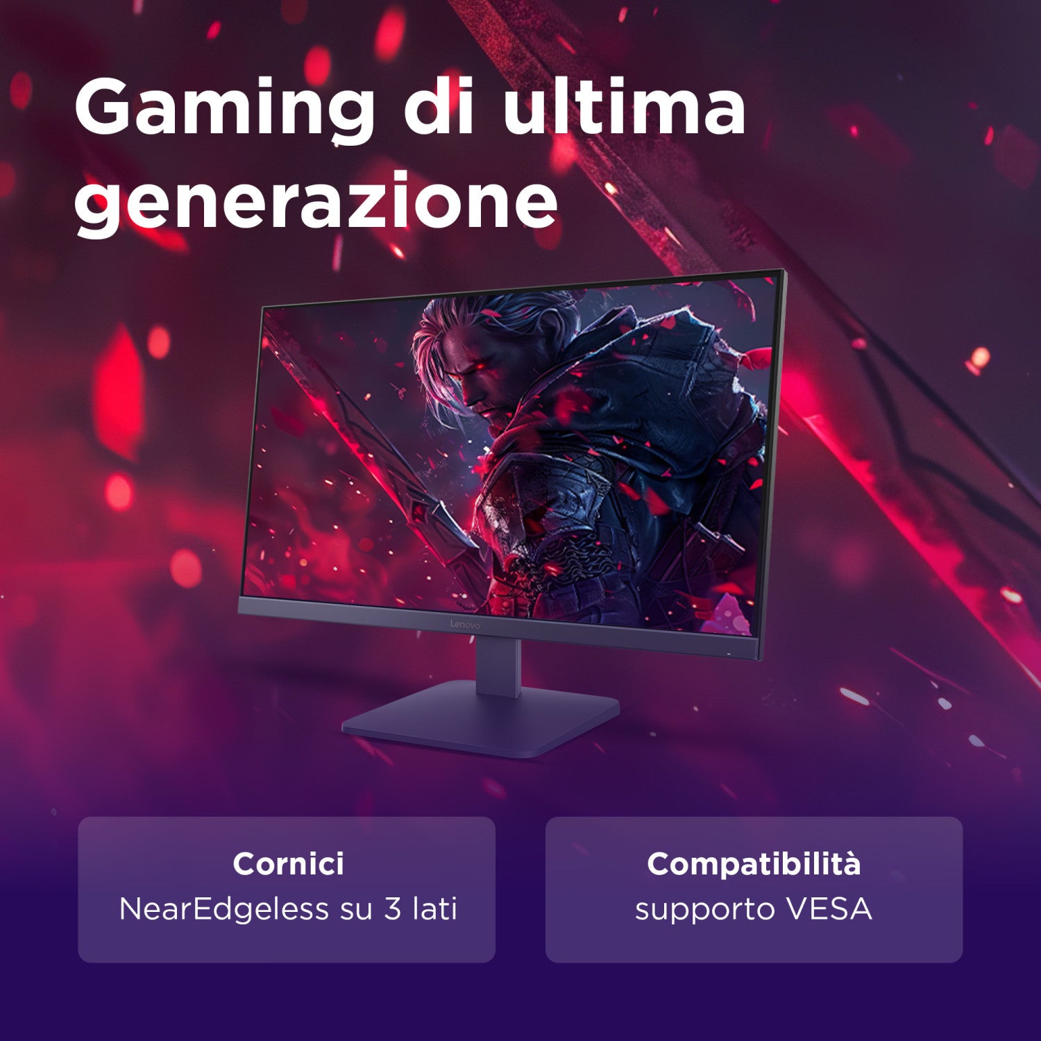 Lenovo LOQ 27-10 - Monitor Gaming 27" IPS Flat FHD 1920x1080 0 200Hz 0.5ms - AMD FreeSync Premium VESA AdaptiveSync 2xHDMI 2.1 1xDP 1.4 - Stand Tilt Cavo DP incluso