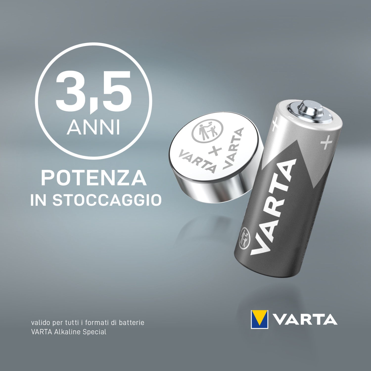 Varta 04001 Batteria Alcalina. 1.5 Volts. Diametro 12mm. Altezza 30.2 mm. Confezione 1 pila Grigio