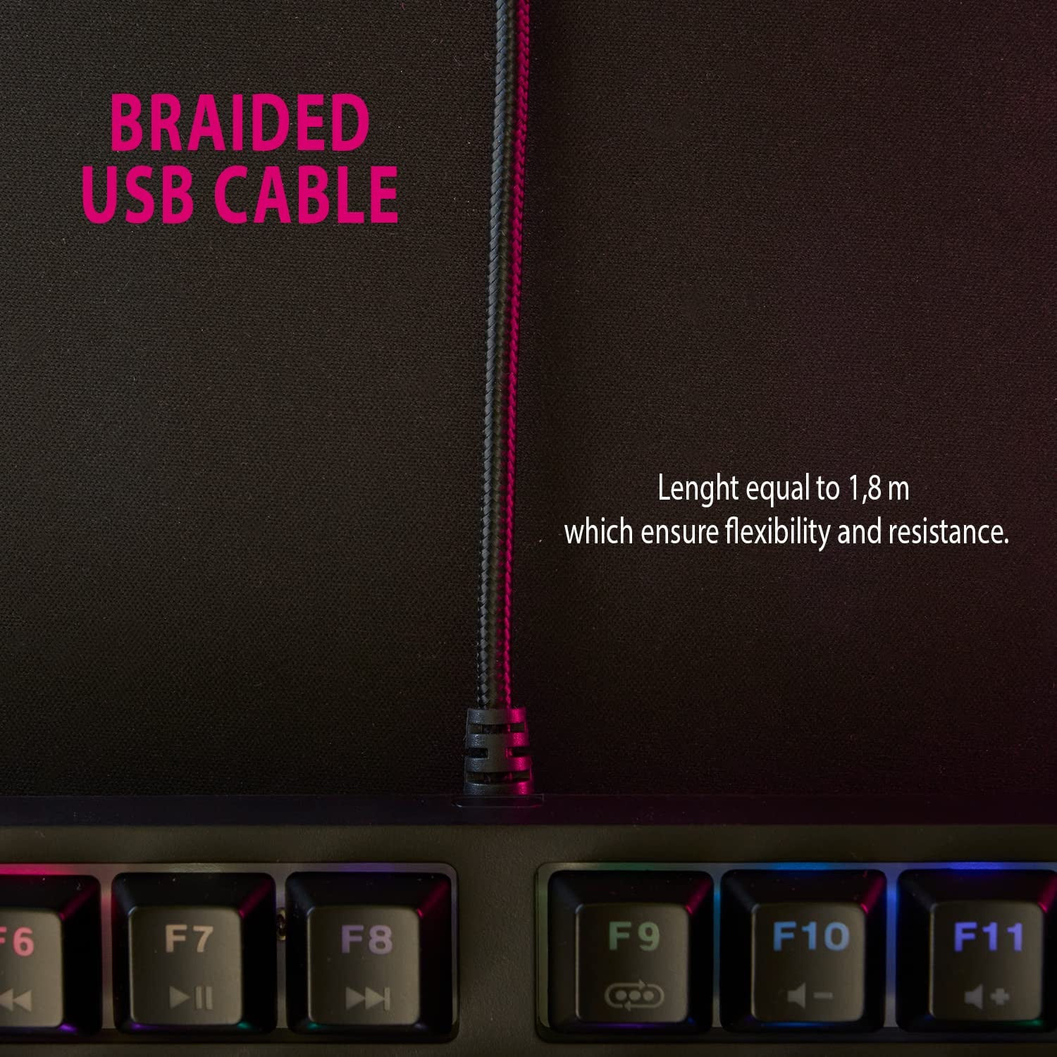 Spyco Tastiera Meccanica Gaming Tenkeyless Challenge KE-112, Layout Italiano 87 Tasti, Switch Outemu Marroni, Retroilluminazione LED RGB