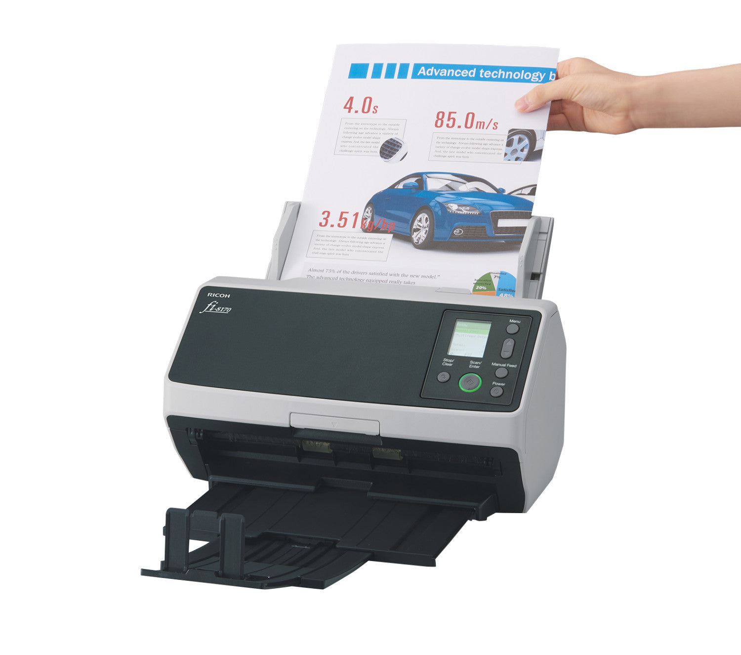 Ricoh PA03810 B051 fi 8170 ADF Scanner ad Alimentazione Manuale 600x600 DPI A4 Nero Grigio