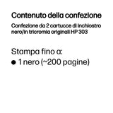 HP Confezione da 2 cartucce di inchiostro nero/in tricromia originali 303