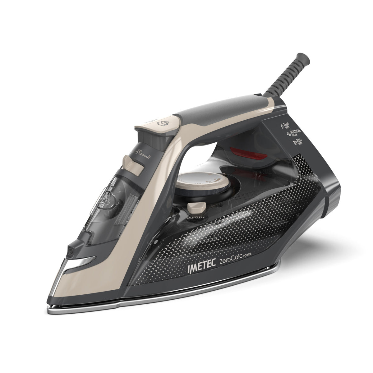 Imetec ZeroCalc Power - Ferro da Stiro da 2600W con Colpo di Vapore 220g,Piastra in Acciaio Satinato, Sistema Anticalcare, Leggero
