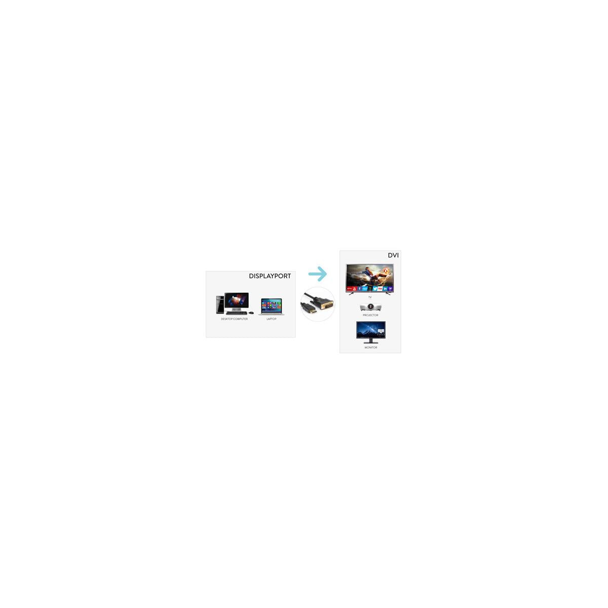 Hamlet XVCDP-DV18 cavo e adattatore video 1,8 m DisplayPort DVI Nero