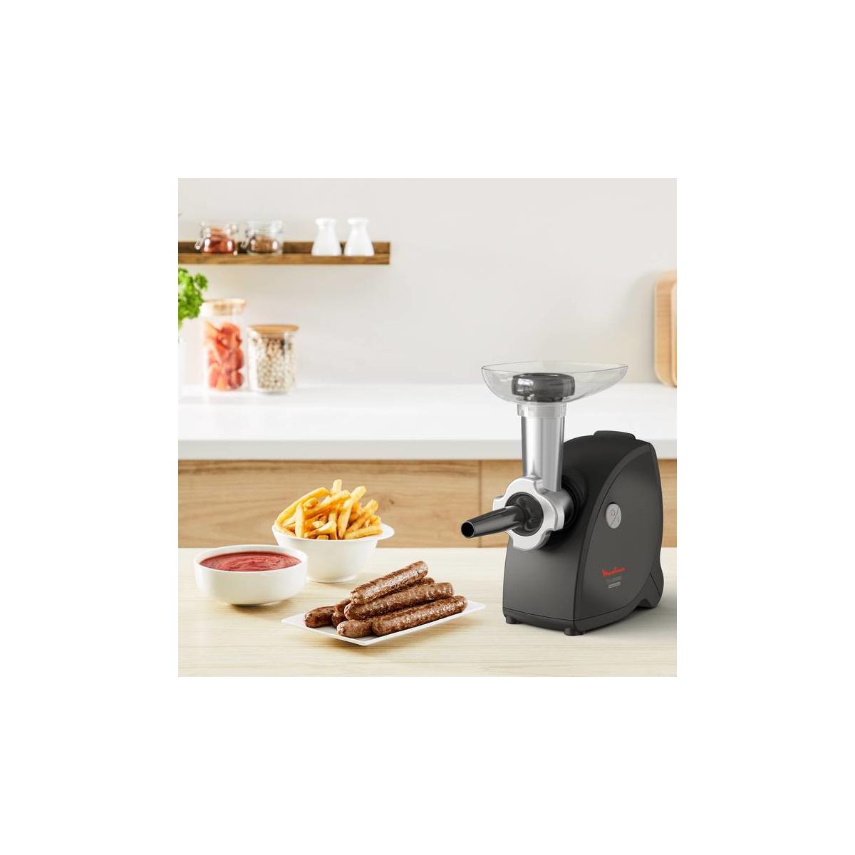Moulinex ME472832 tritacarne 2000 W Nero, Acciaio inox