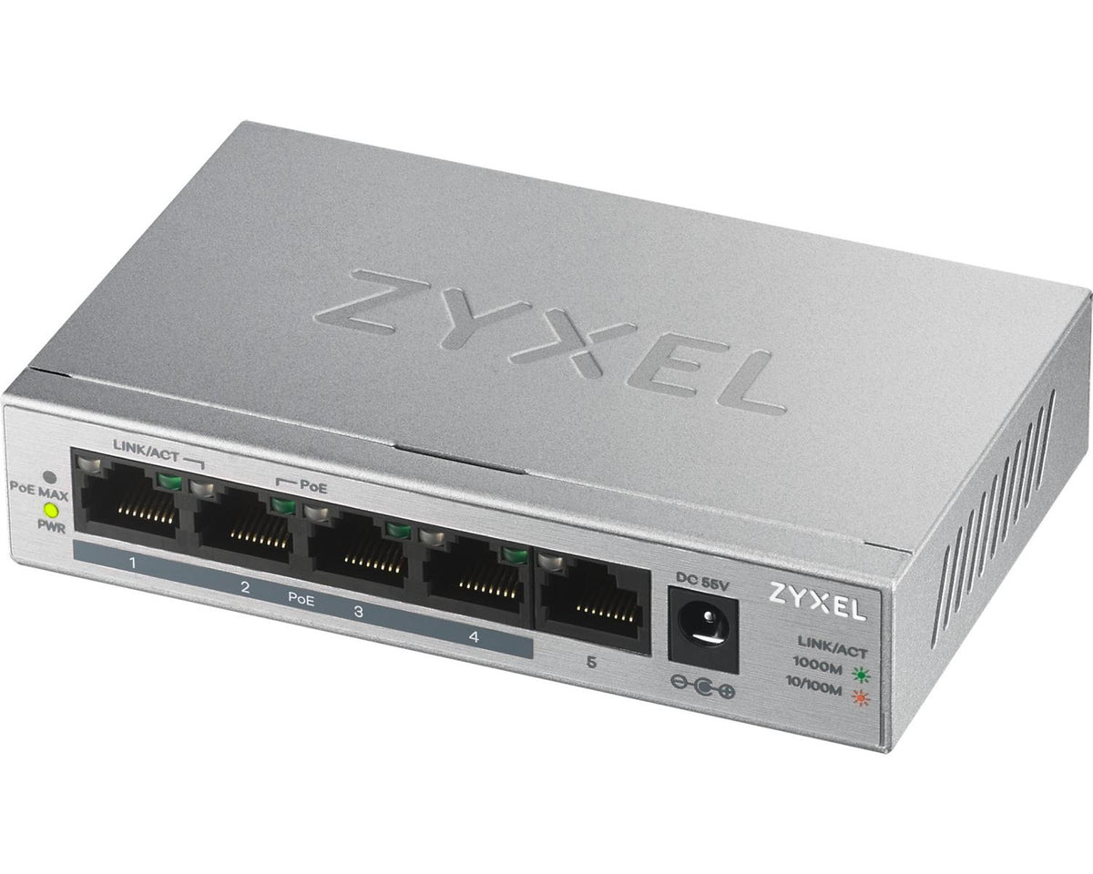Zyxel GS1005HP Non gestito Gigabit Ethernet (10/100/1000) Supporto Power over Ethernet (PoE) Argento