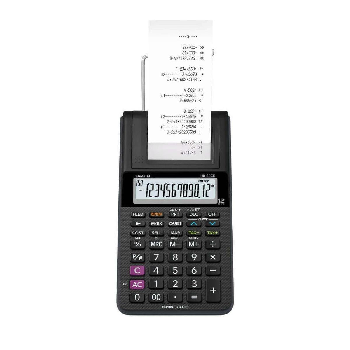 Casio HR-8RCE-BK calcolatrice Desktop Calcolatrice con stampa Nero