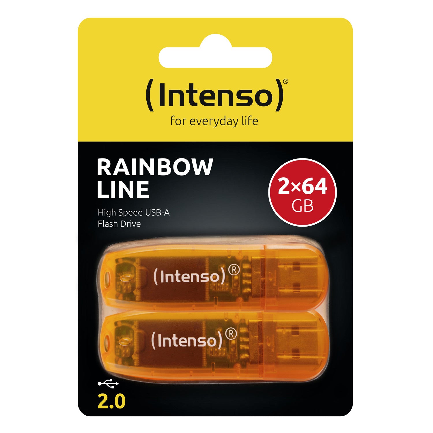 Intenso Rainbow Line 64GB Orange 2er unità flash USB USB tipo A 2.0 Arancione