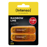 Intenso Rainbow Line 64GB Orange 2er unità flash USB USB tipo A 2.0 Arancione