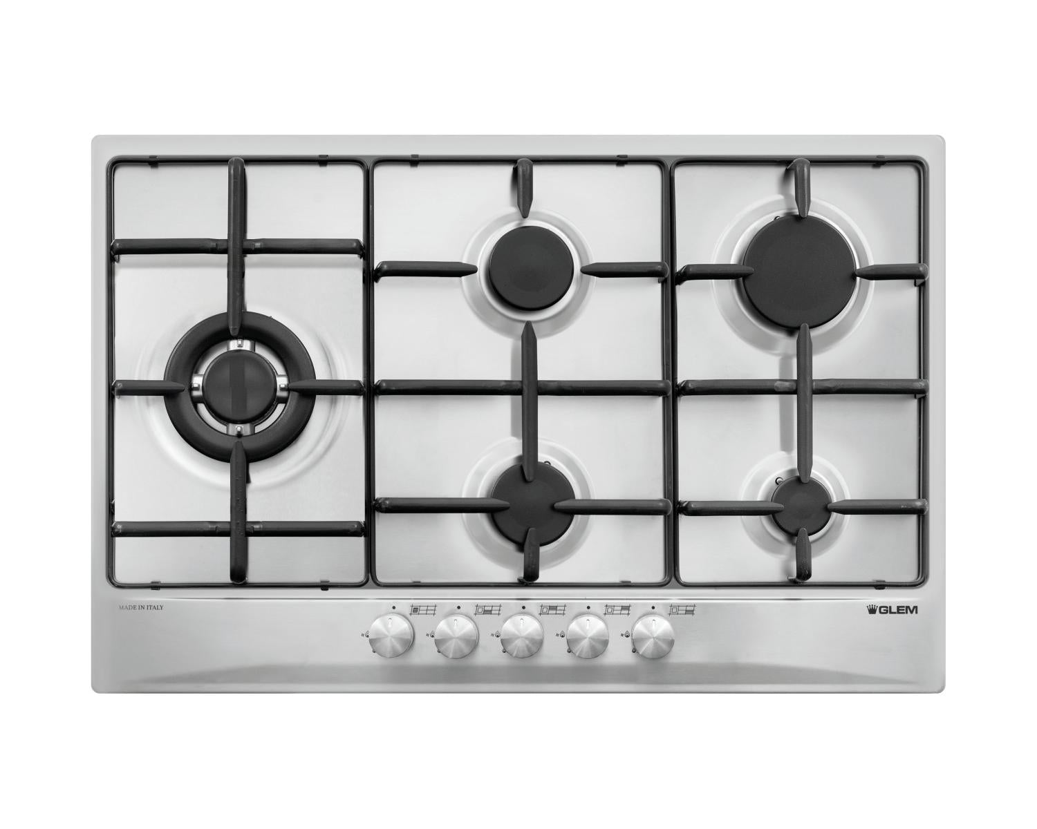 Glem Gas GT85TIX piano cottura Acciaio inox Da incasso 75 cm 5 Fornelli