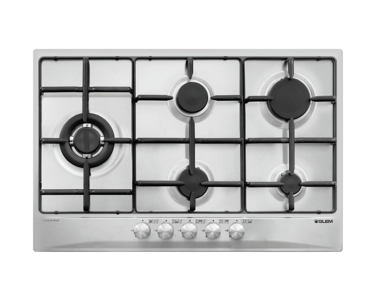 Glem Gas GT85TIX piano cottura Acciaio inox Da incasso 75 cm 5 Fornelli