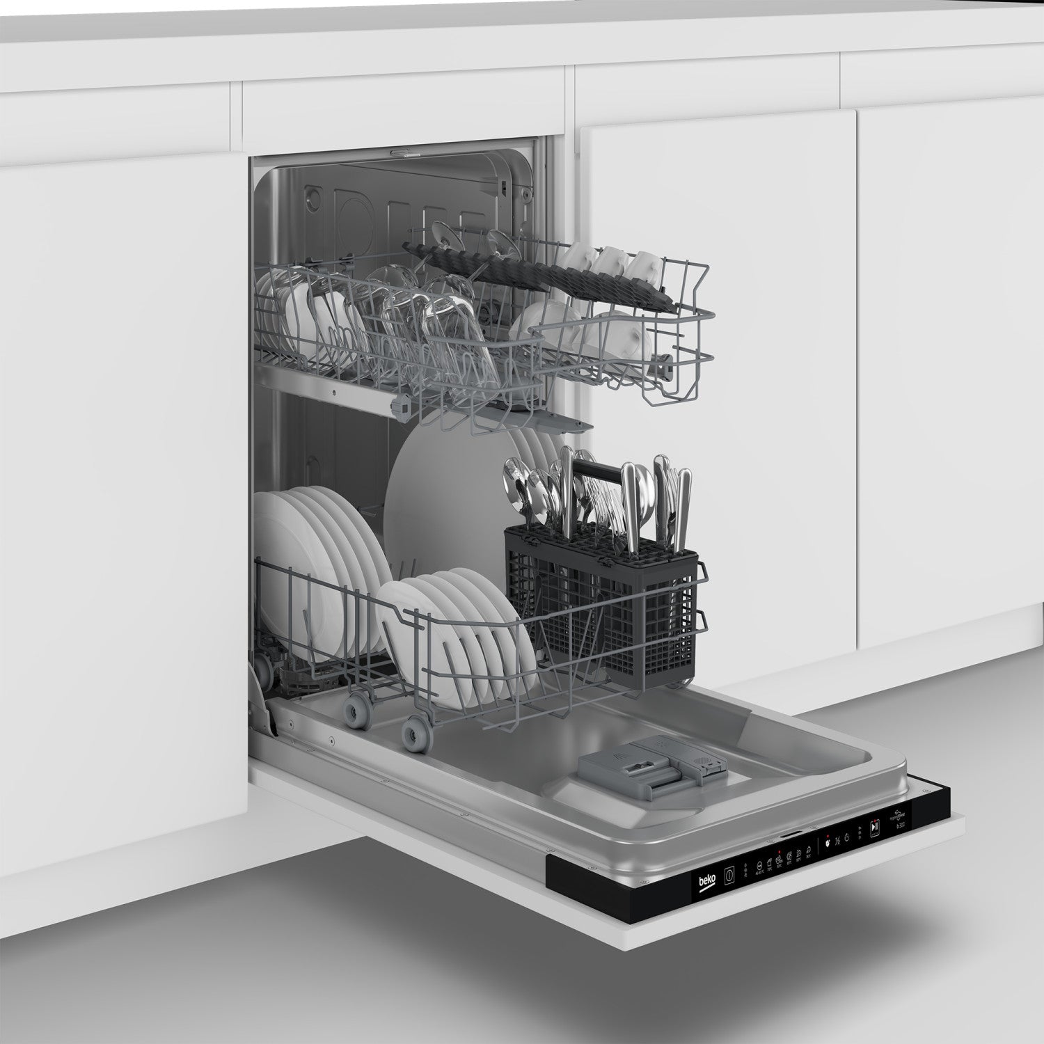 Beko b300 BDIS16030: Lavastoviglie a Scomparsa Totale Slim, 45 cm, 10 Coperti