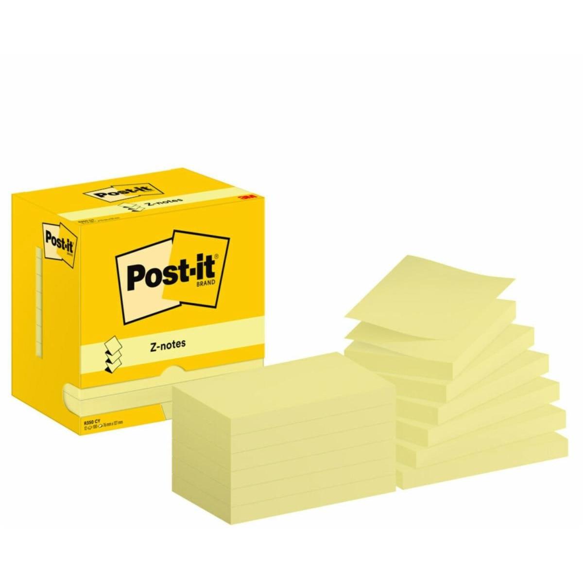 Post-It 7100290186 pouch autoadesiva Rettangolo Giallo 100 fogli Autoadesivo