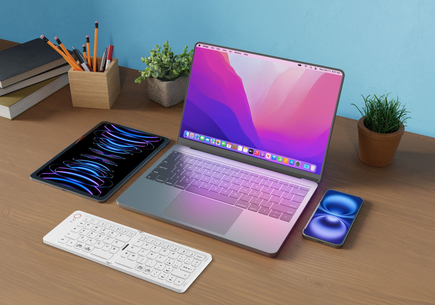Tech Pop Kboardy Tastiera Bluetooth ultra sottile e pieghevole
