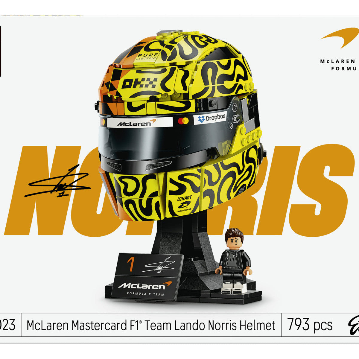 LEGO Editions 43023 Casco di Lando Norris McLaren Mastercard F1 Team, 793 Pezzi, 14