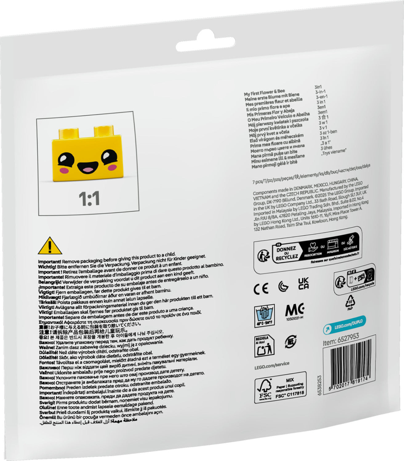 LEGO DUPLO Il Mio Primo Fiore e Ape 30686 Set 7 Pezzi da 1.5 Anni