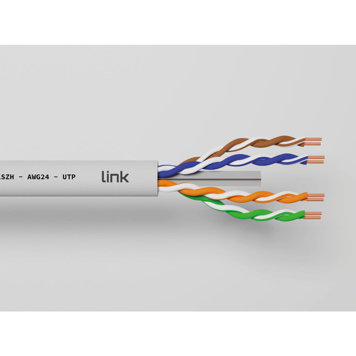 Link LK305U5E Cavo Di Rete UTP Solido Cat 5E 305 M Grigio Guaina LSZH CPR Classe Eca